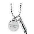 Emergency Mini Whistle w/ Soft Enamel Etched Charm & 30" Chain